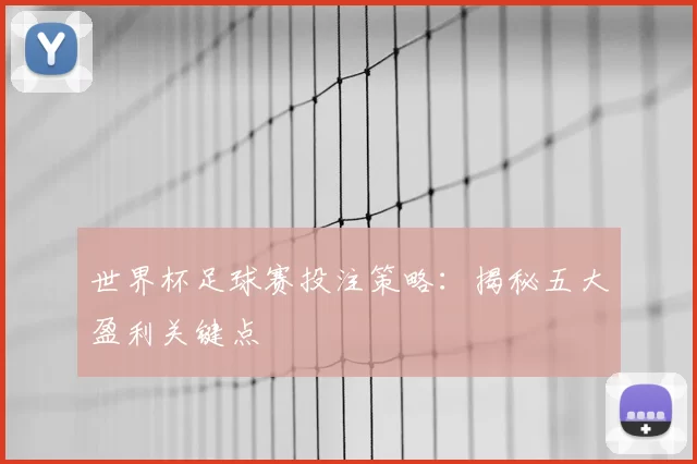 世界杯足球赛投注策略：揭秘五大盈利关键点